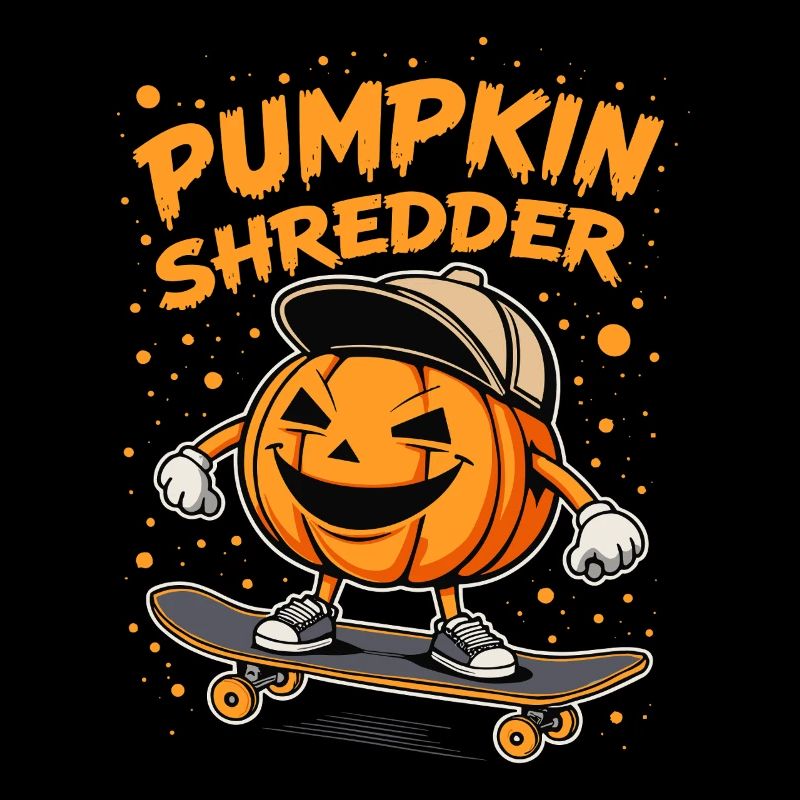 Déchiqueteuse de citrouilles cool sur le skateboard