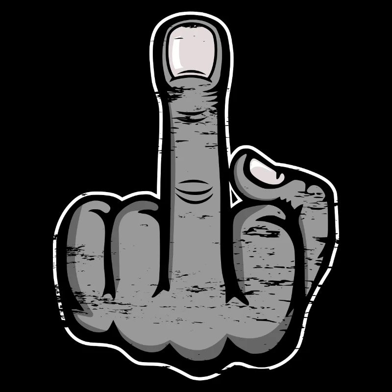 Middle Finger Stinky Finger Design Grey used