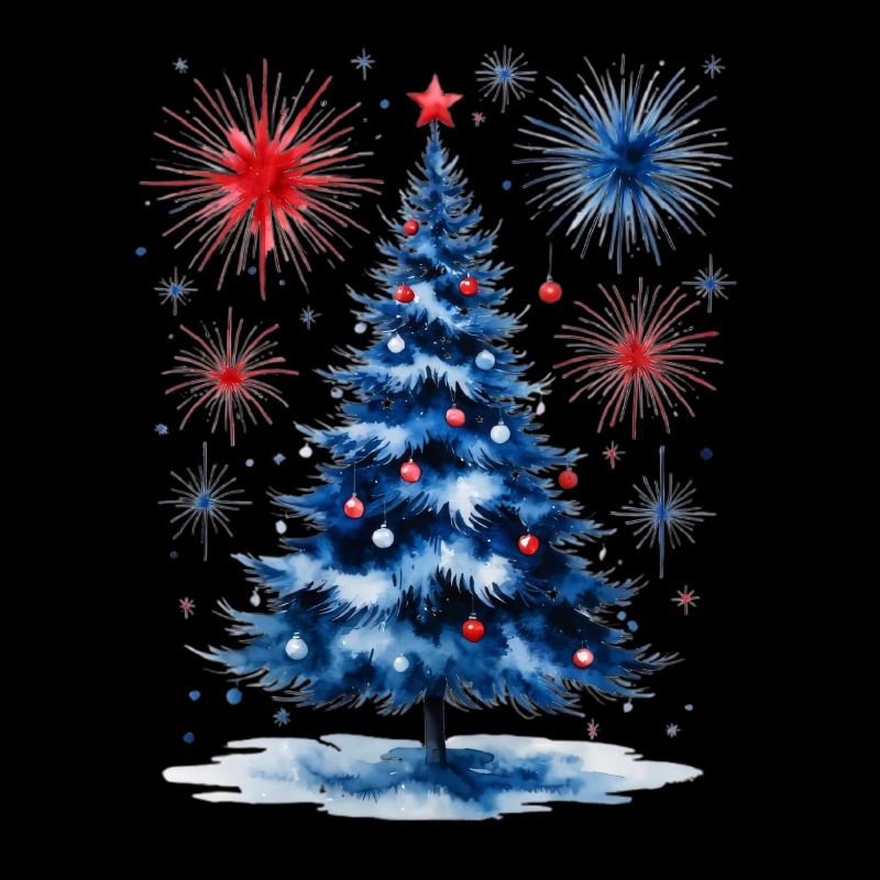 Fireworks Christmas Tree Pattern
