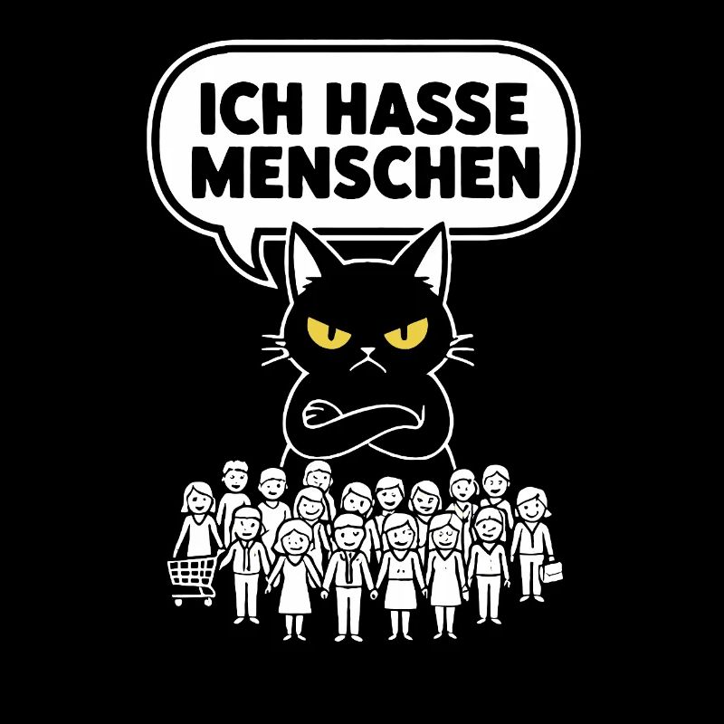 I Hate People Cat Funny Sarcasm