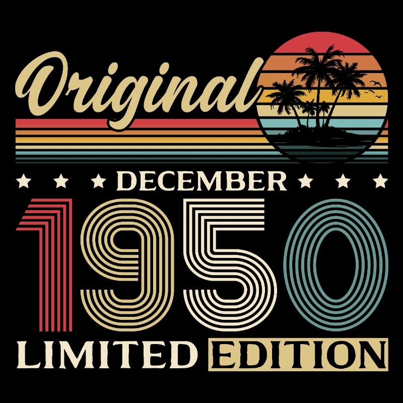 75e anniversaire Original Décembre Né en 1950
