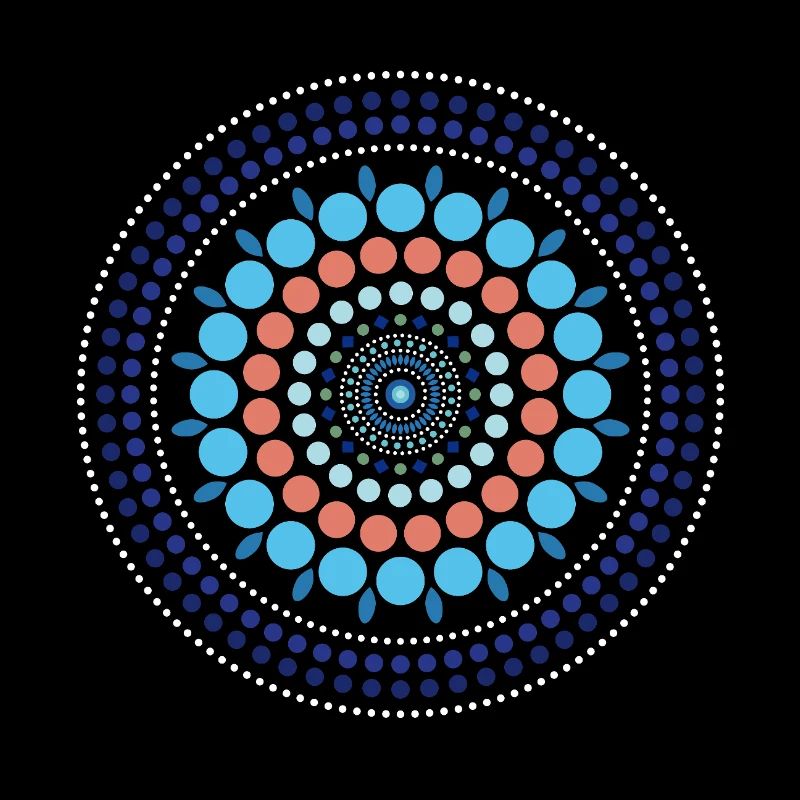 Blue Gradient Dot Mandala
