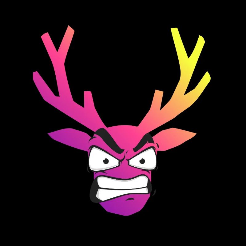 Irisierender Wütender Weihnachtshirschkopf