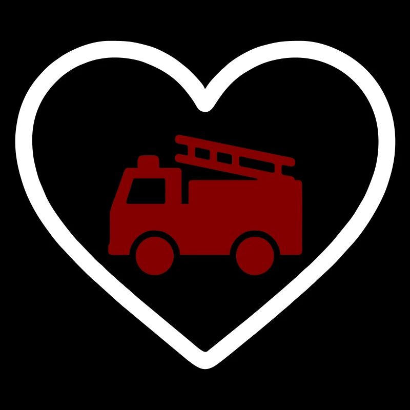 Heart Firefighter Fire Truck