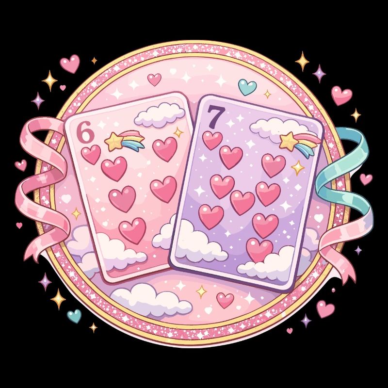 Playing Cards 67 Six Seven Valentine's Day Heart