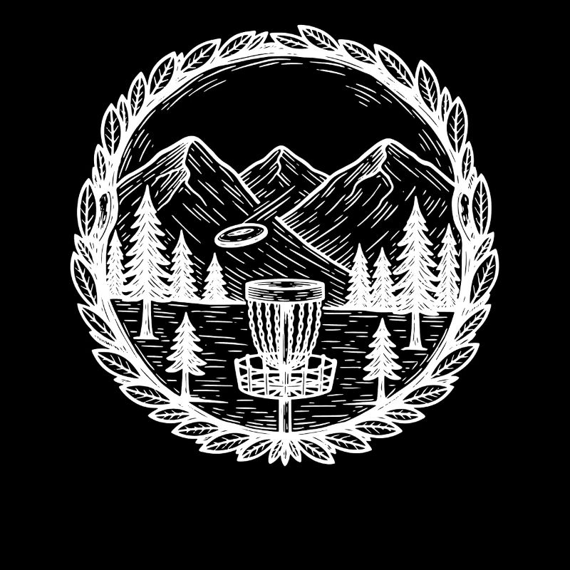 Disc Golf Mountain Scene Flying Disc Basket