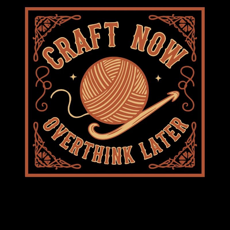 Craft Now Overthink Later Funny Crochet Yarn