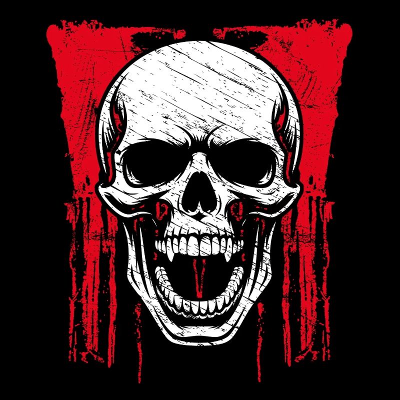 Red Grunge Skull Motif