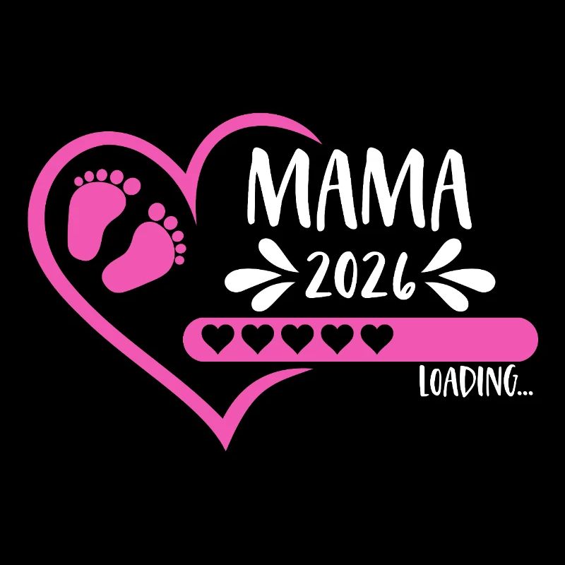 Mama 2026 loading Herz Version Mädchen pink rosa