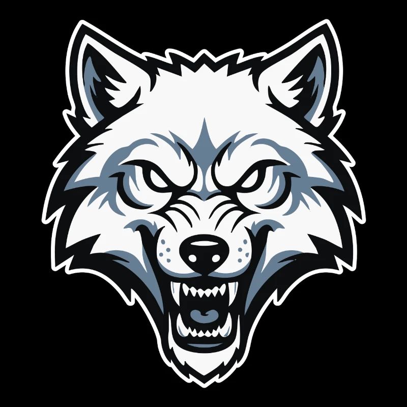 Wild Arctic White Wolf Maskottchen-Maskottchen-Logo