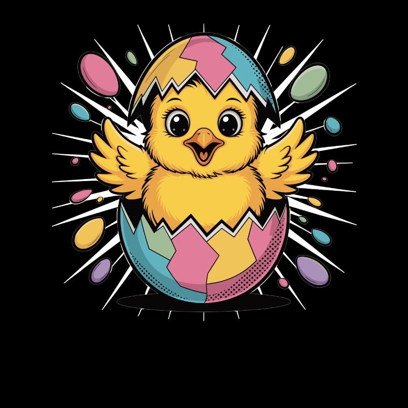 Cute Easter Chick in Egg Shirt