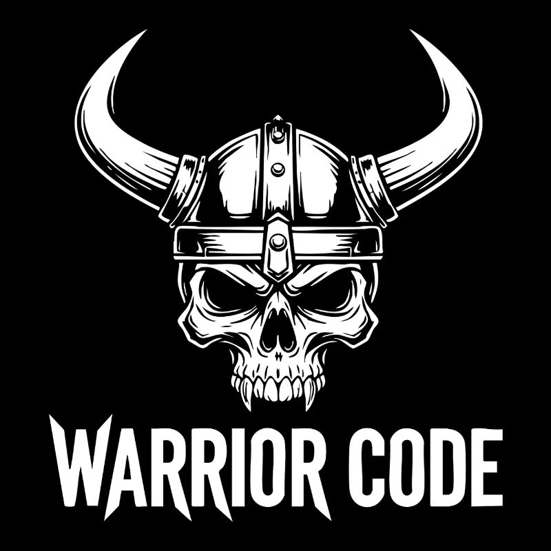 Kriegercode, Schädel, Wikinger, nordischer Hörnerhelm,