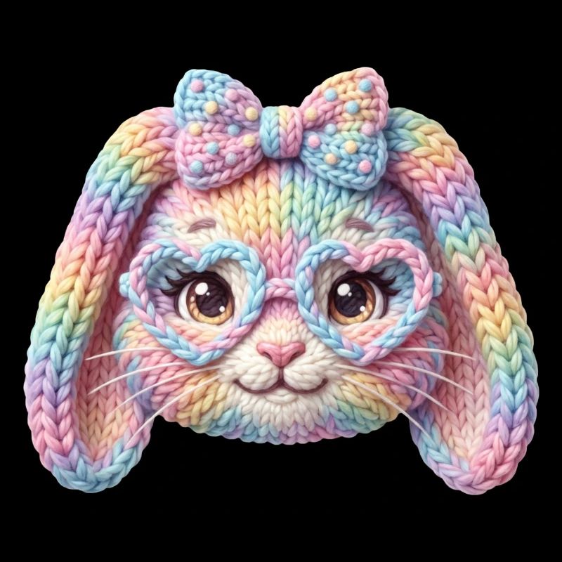 Bunny Heart Glasses Bunny Pastel Rainbow Easter
