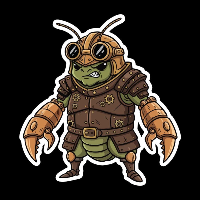 Steampunk-Krieger, gepanzerte Gottesanbeterin