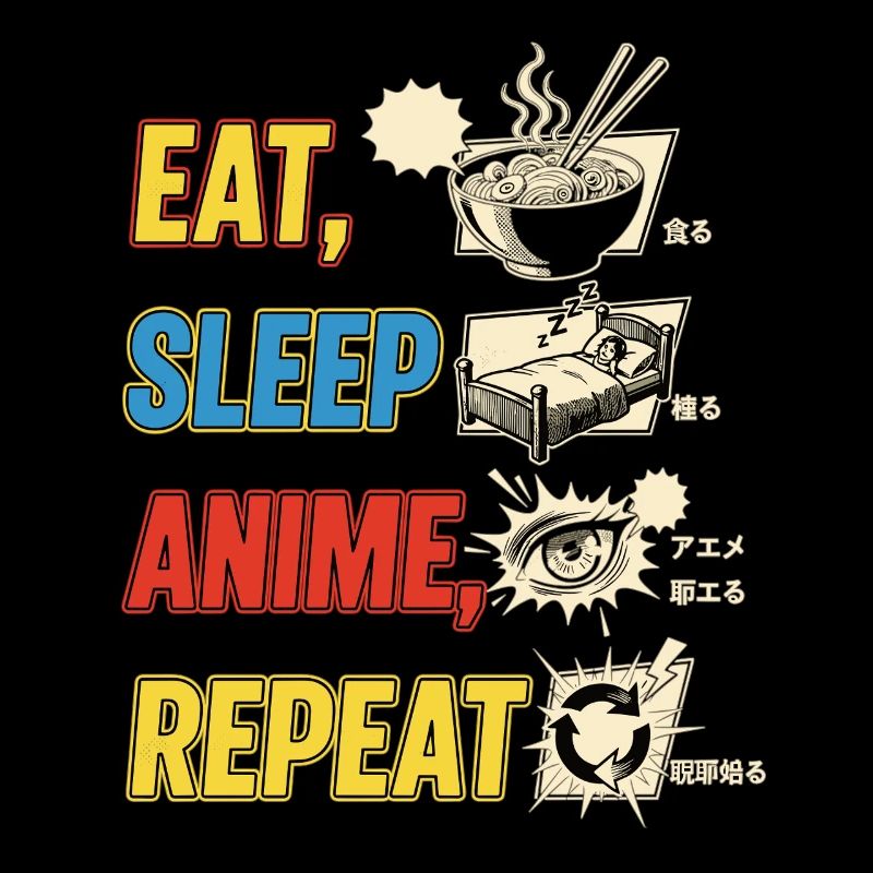 MANGER DORMIR ANIME RÉPÉTER