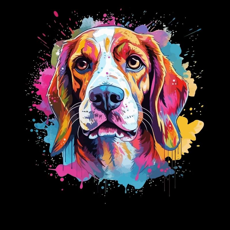 Farbenfroher Hunde-Splash-Art-Beagle