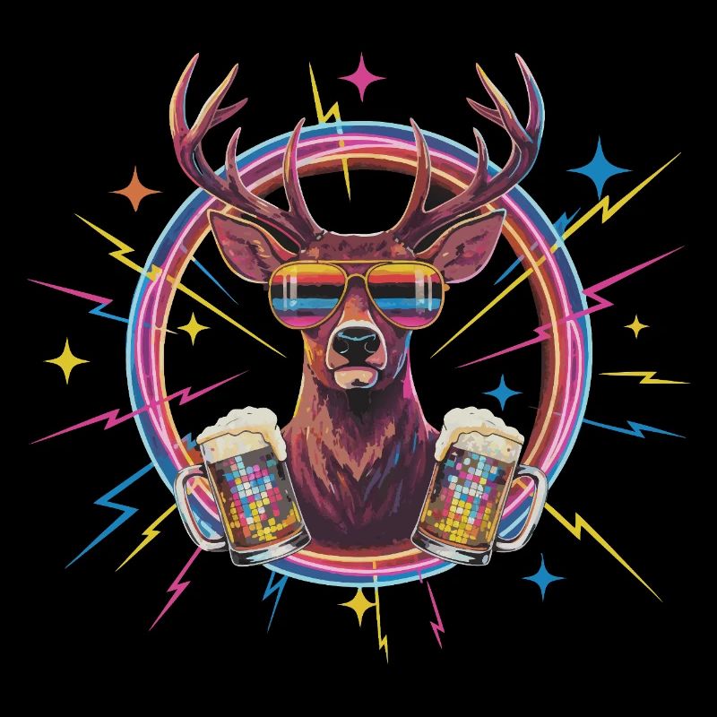 Retro Hirsch Disco Bier