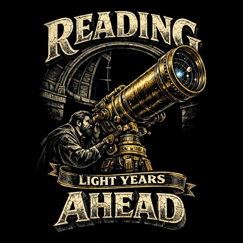 Astronomy Astronomer Reading Light Years Ahead