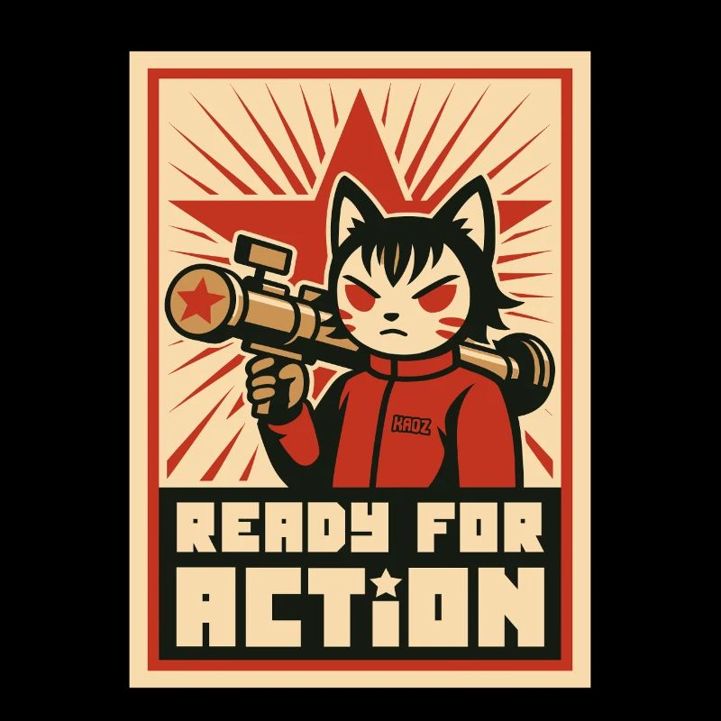 Retro Cat Commando : Prêt pour l'action