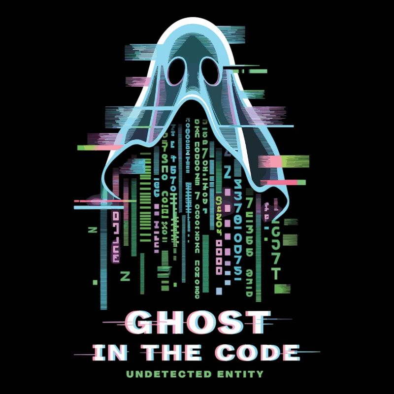 Ghost in the Code T-Shirt Hacker Geist Glitch