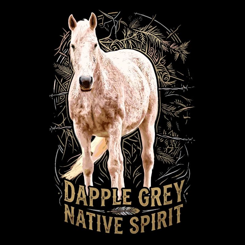 Dapple Grey Native Spirit Pferd Illustration
