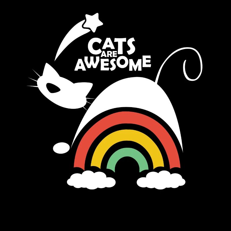 Cats Are Awesome Rainbow Cat Design