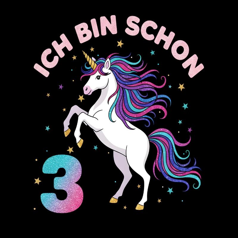 3. Geburtstag Einhorn Mädchen Ich bin schon 3