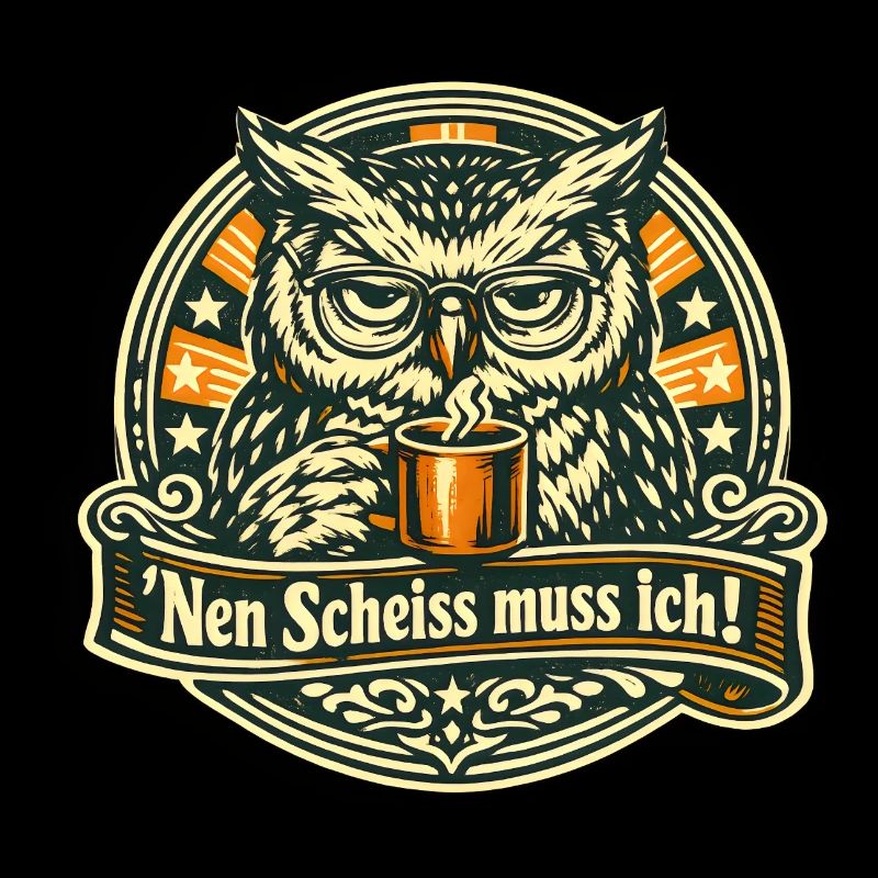 Nen Scheiss muss ich frecher Spruch mit Eule