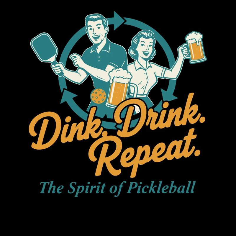 Pickleball Dink Drink Repeat Funny Player