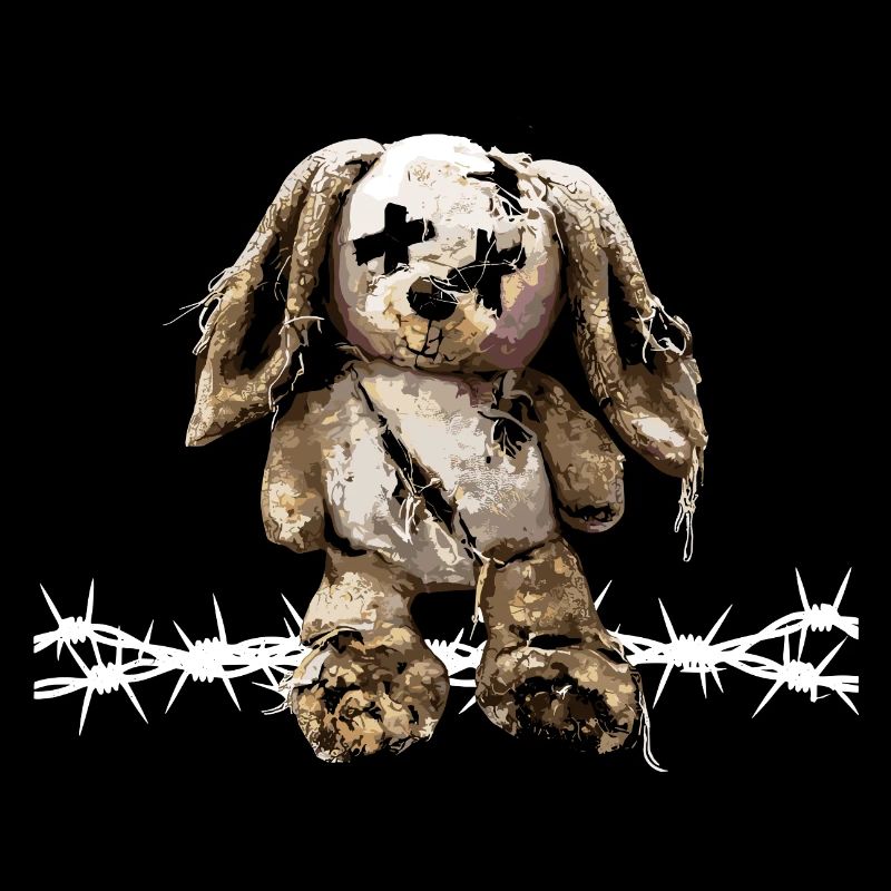 Dark Aesthetics Stuffed Bunny Soft Toy Barbed Wire
