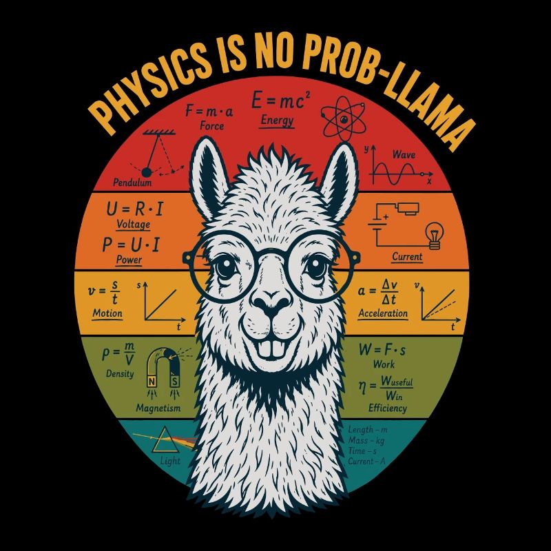 Physics Is No Prob-Llama Physik Lehrer Shirt