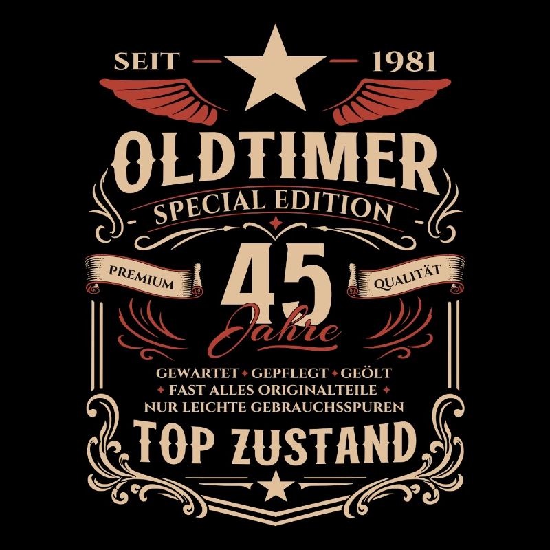 45. Geburtstag Geschenk Mann Oldtimer Vintage 1981