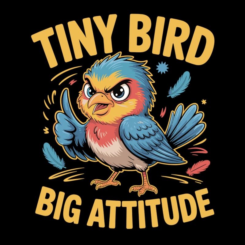 Tiny Bird Big Attitude Vogel Spruch