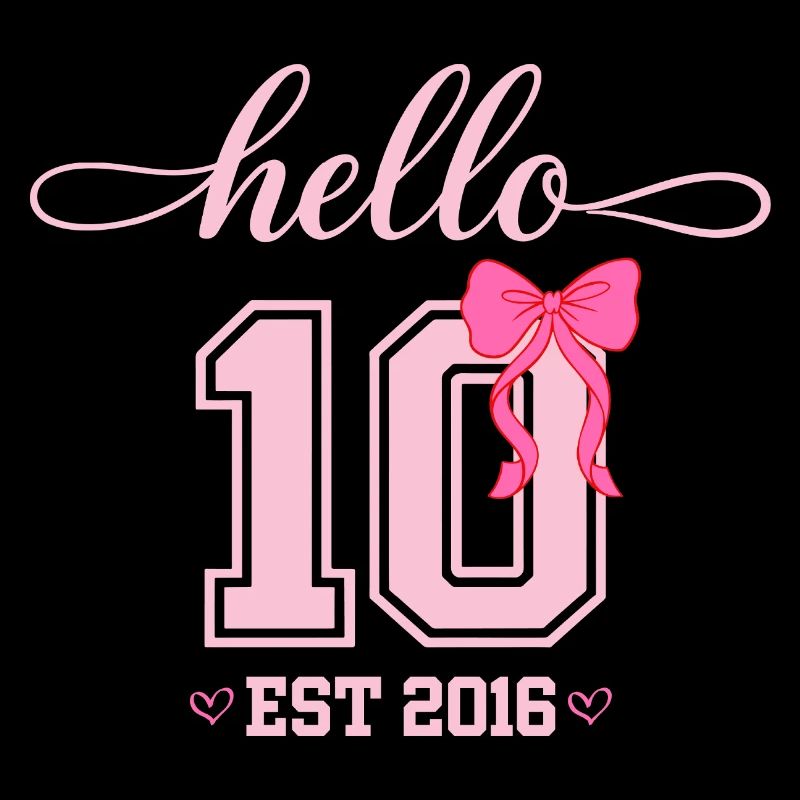 Hello 10 Est 2016 Coquette Schleife Mädchen Geburt