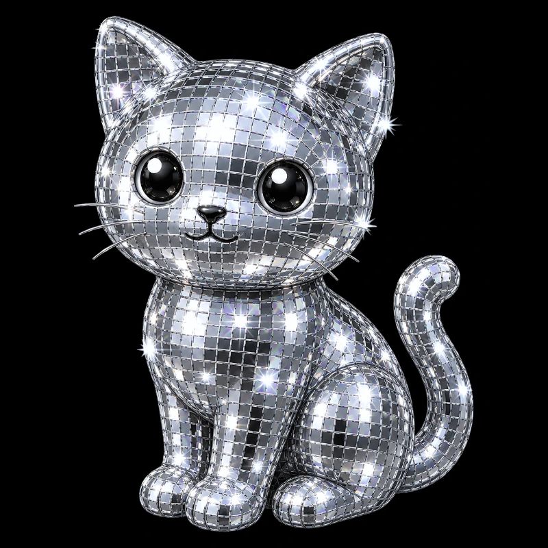 Katze Disco Glitzer