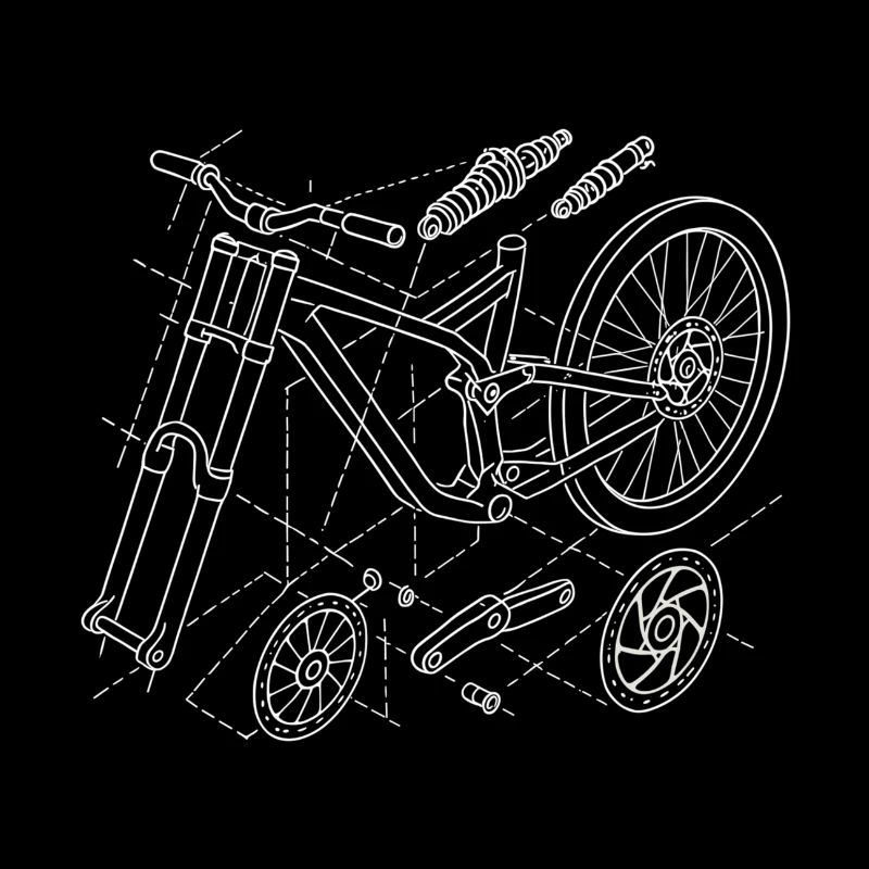 MTB Downhill Geometry Exploded View