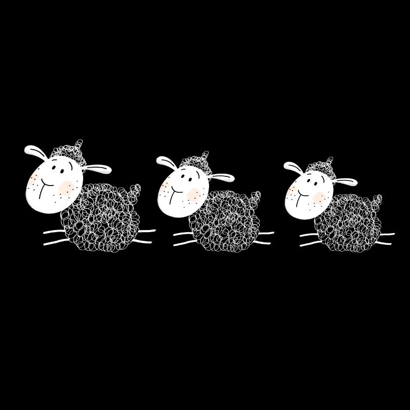 Three sheep are best friends - sheep - lamb