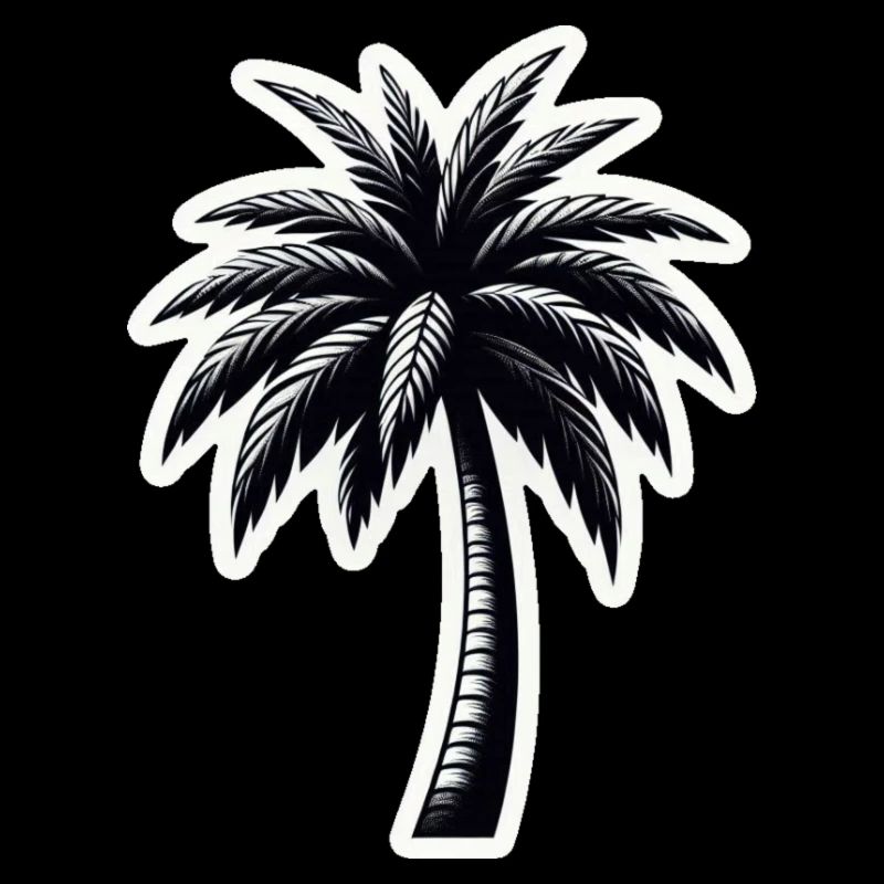 Palme schwarz weiß