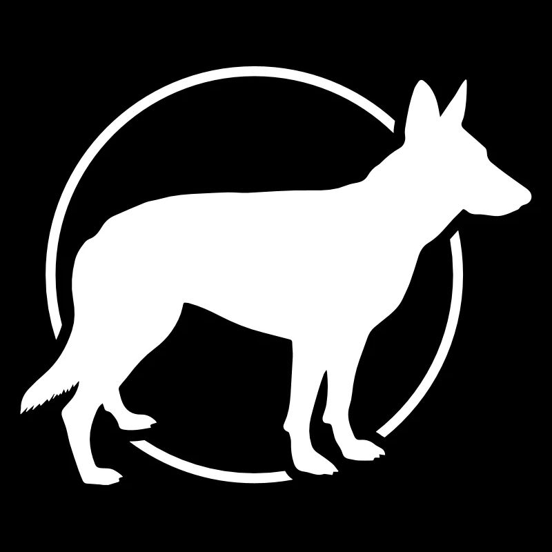 Schäferhund - Silhouette mit Kreis