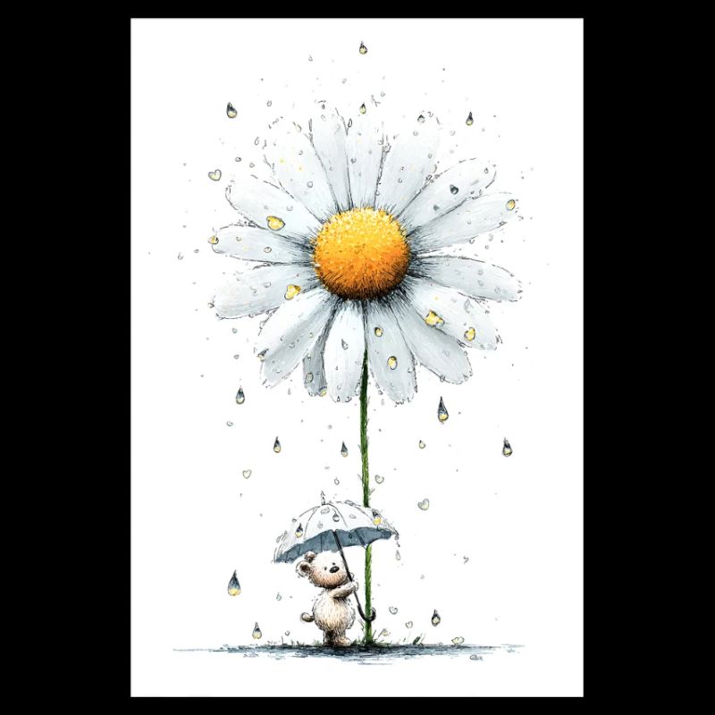 Gänseblümchen Bär mit Regenschirm