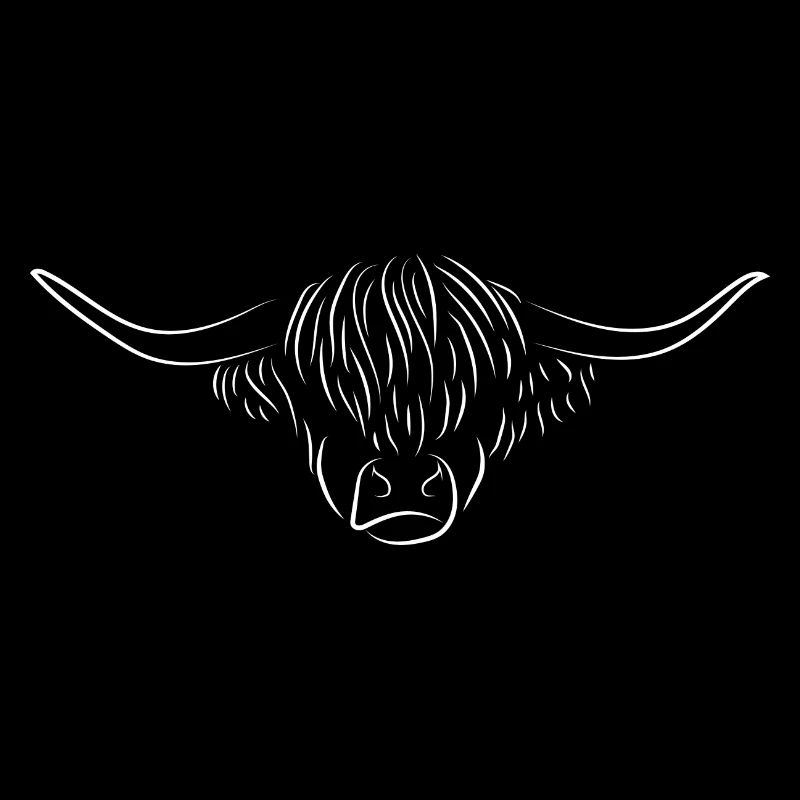 Galloway Highland Beef Contour Drawing