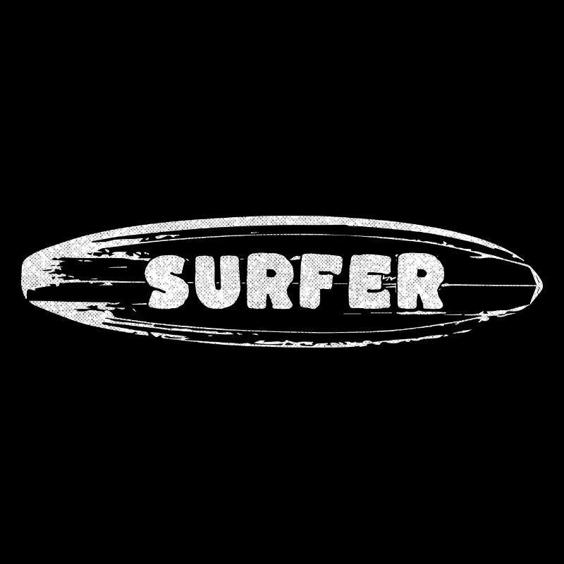 Surfeur sur planche de surf imprimé rétro