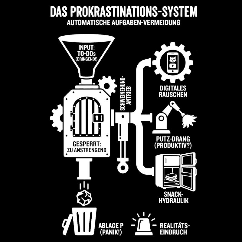Infographie drôle du système de procrastination
