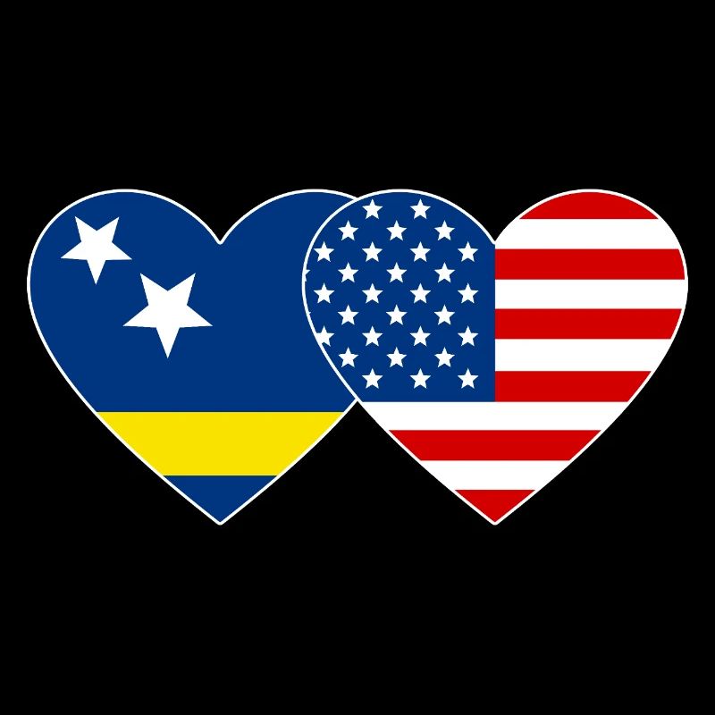 Cœur du drapeau des États-Unis de Curaçao utilisé