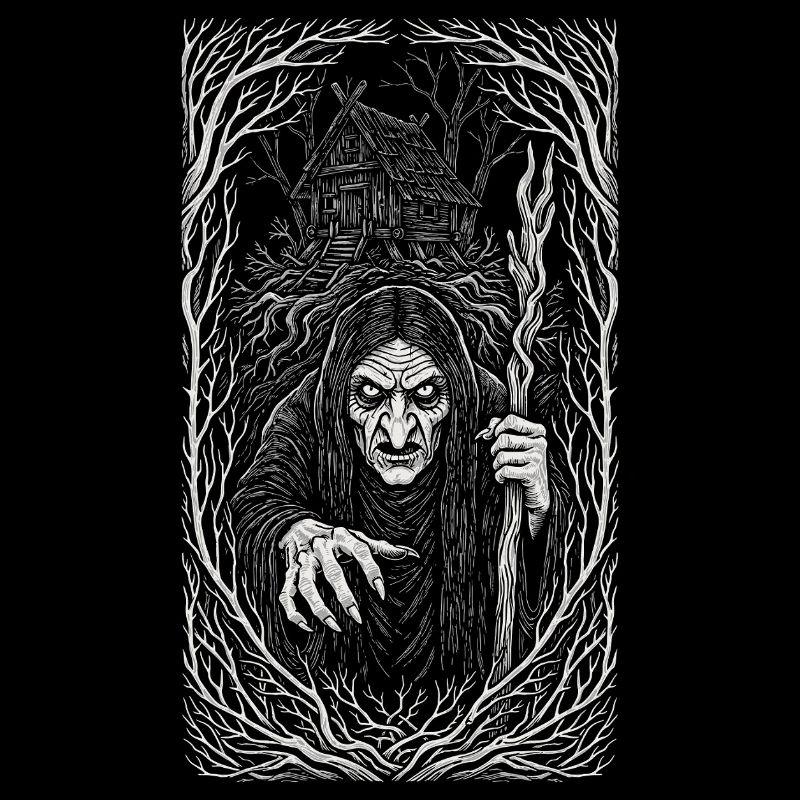 Baba Yaga Dark Slavic Witch Folk Art