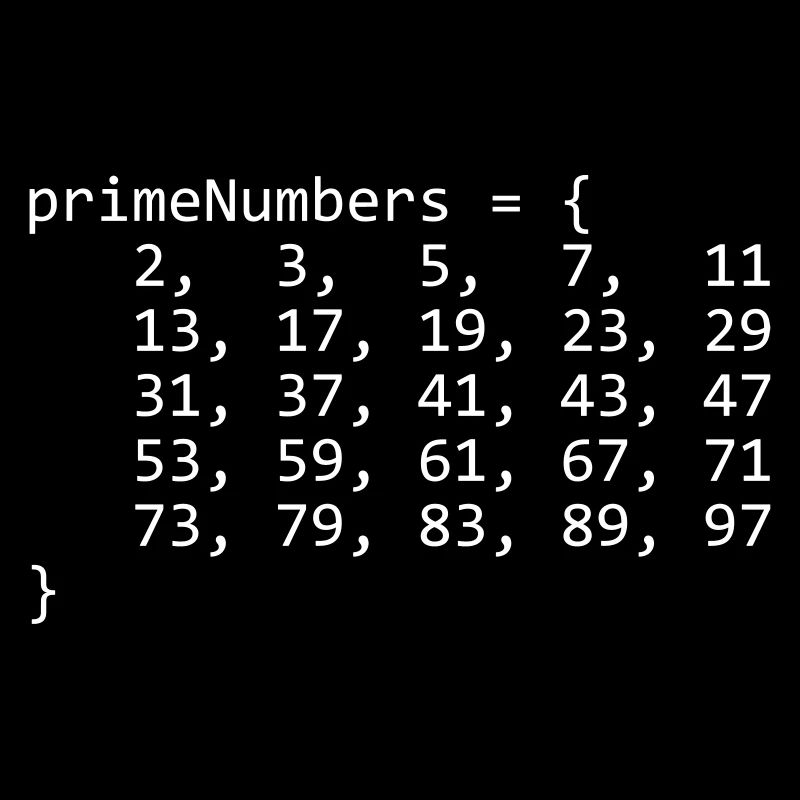 INT ARRAY OF PRIME NUMBERS LOWER THAN 100