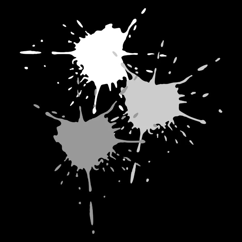 Art - Exploding color blots in gray