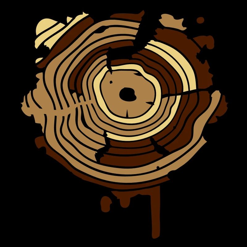 Les cernes d'un arbre comme un graffiti