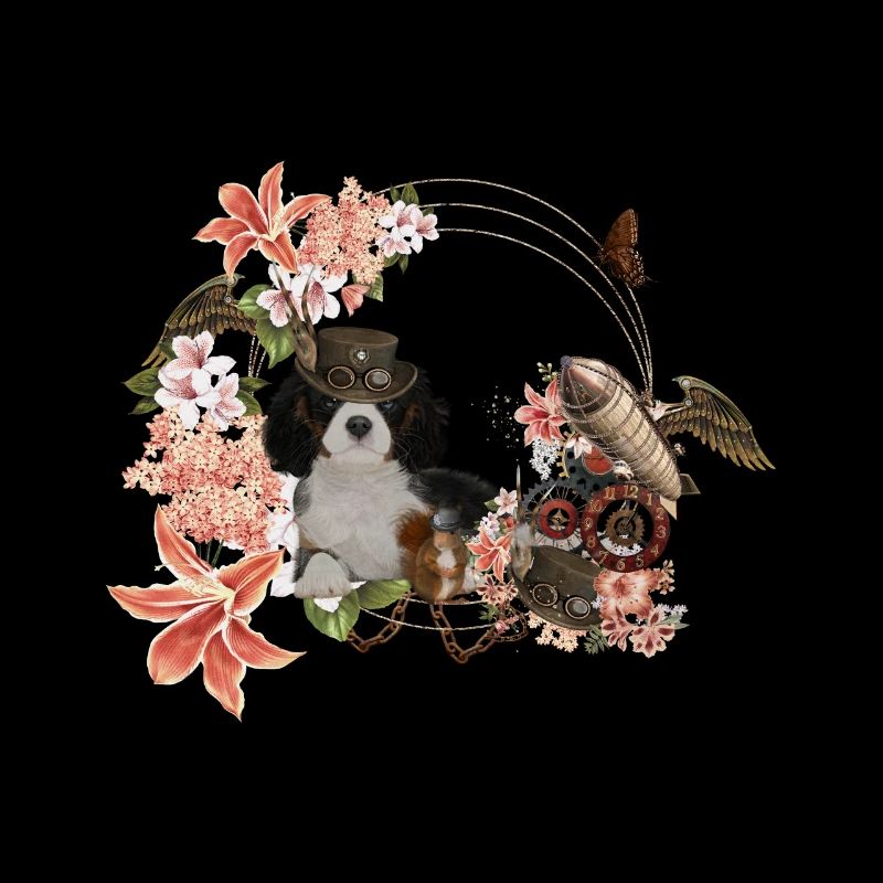 Steampunk, Welpen und Eichhörnchen mit Hut