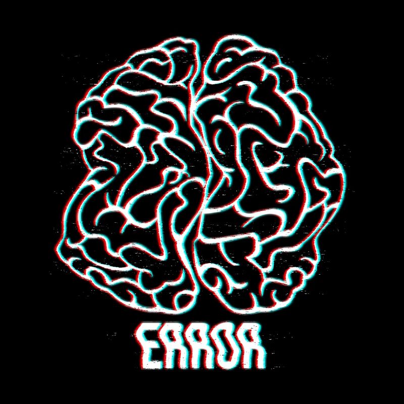 Neon Glitch Brain Error